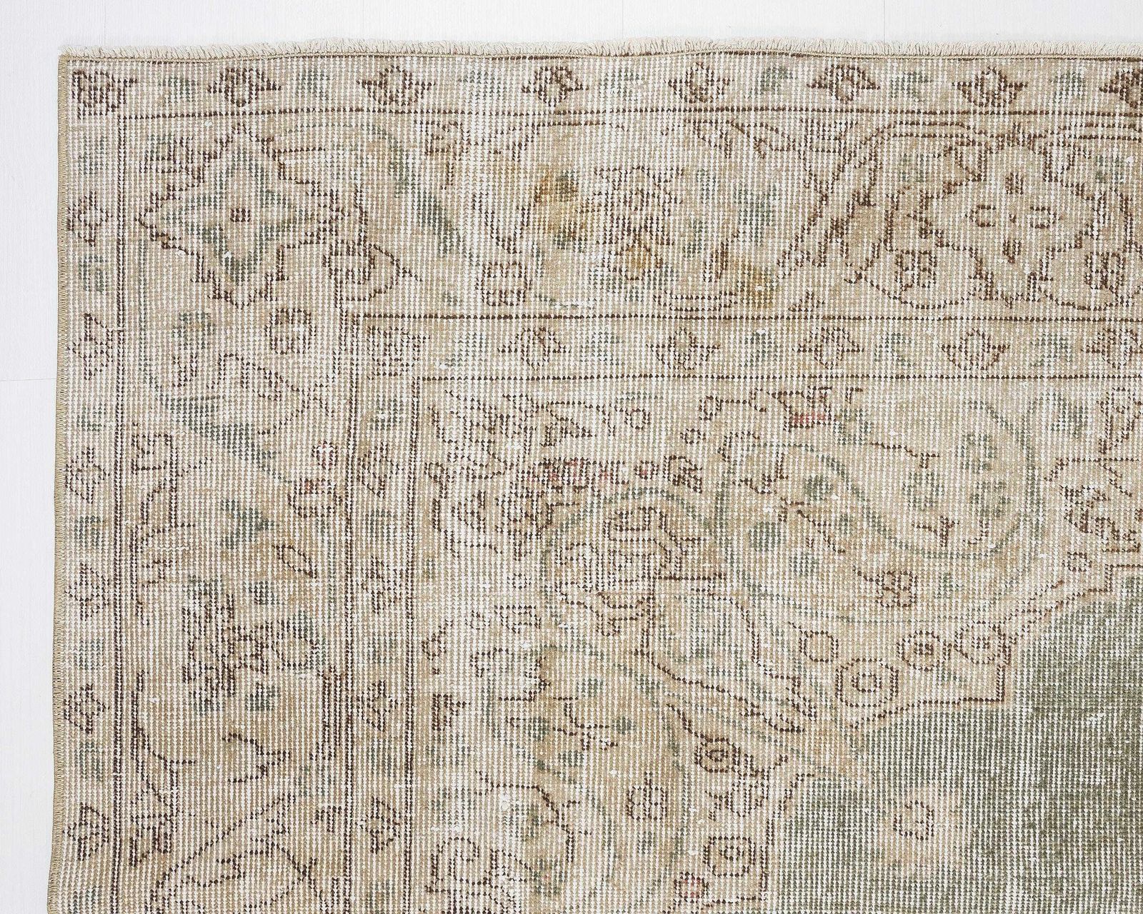 6.3x9.3 Vintage Turkish Rug, Green Rug, Low Pile Rug, Antique Rug, Anatolian Rug, Neutral Rug, Living Room Rug, Handmade Rug, Entryway Rug , photo buy