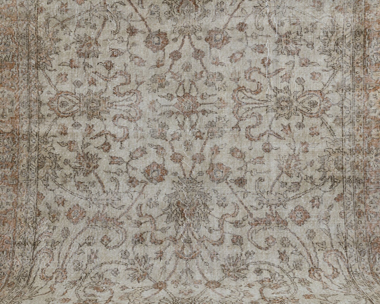 6.7 X 9.6 Feet Turkish Rug, Neutral Vintage Rug, Low Pile Rug, Oushak Rug, Anatolian Rug, Oversized Rug, Living Room Rug, Antique Rug photo for sale