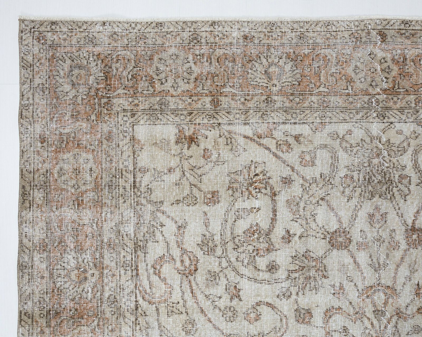 6.7 X 9.6 Feet Turkish Rug, Neutral Vintage Rug, Low Pile Rug, Oushak Rug, Anatolian Rug, Oversized Rug, Living Room Rug, Antique Rug photo buy