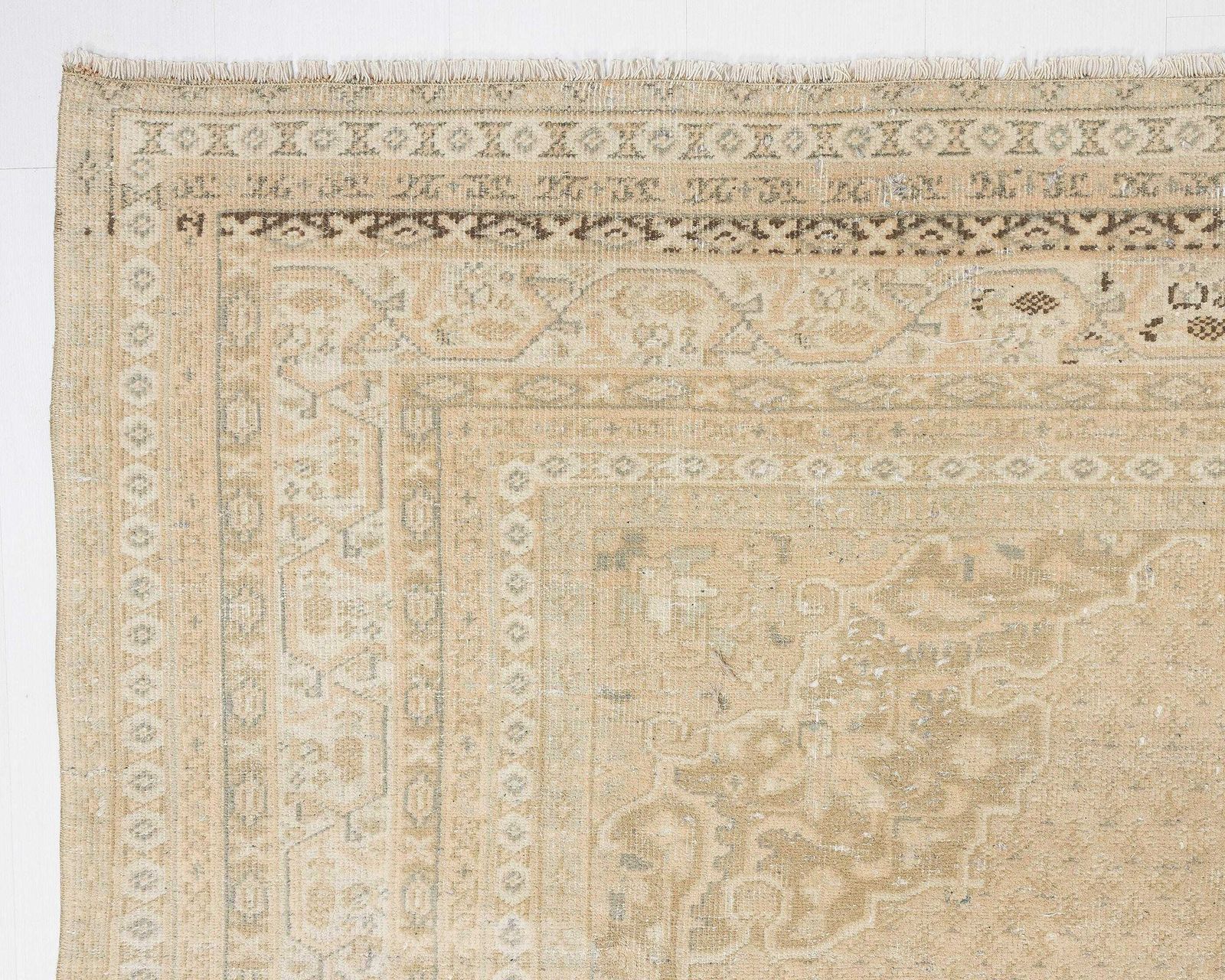 7.4x10.6 Feet Vintage Rug, Turkish Rug, Low Pile Rug, Anatolian Rug, Wool Rug, Handmade Rug, Living Room Rug, Antique Rug, Oushak Rug, photo for sale