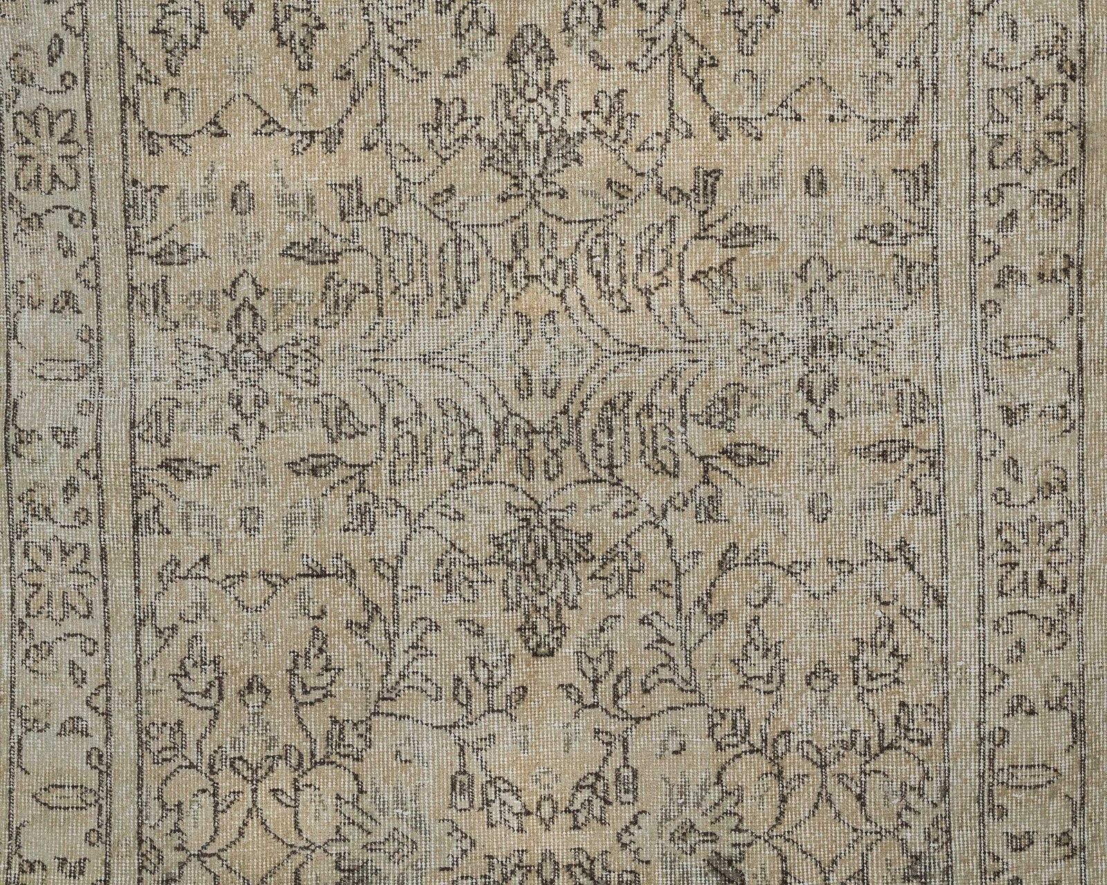 3.7 X 6.7 Vintage Rug, Neutral Turkish Rug, Antique Rug, Anatolian Rug, Low Pile Rug, Oushak Rug, Kitchen Rug, Wool Rug, Faded Rug, A4685 photo vinterior