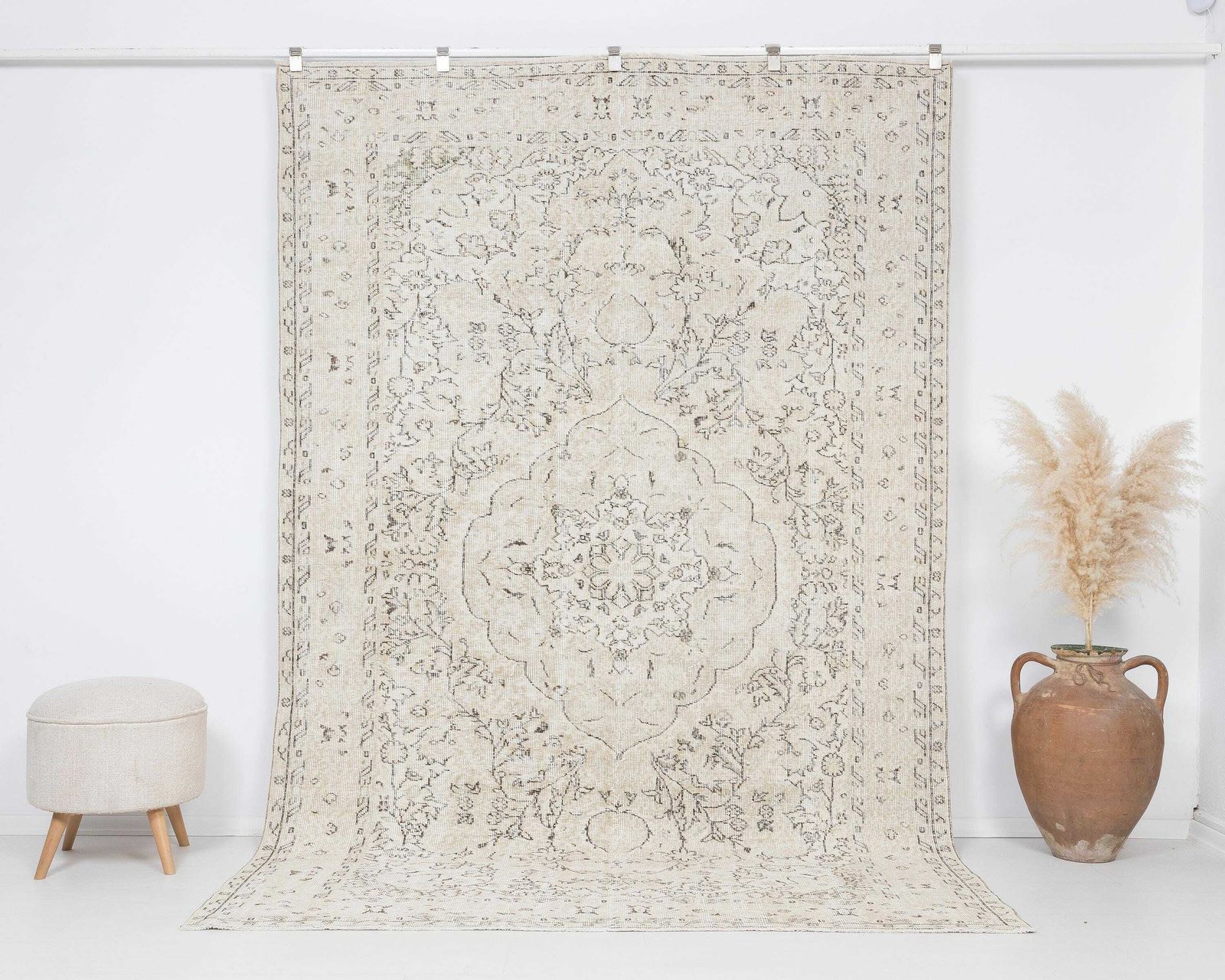 6x9 Vintage Rug, Neutral Turkish Rug, Antique Rug, Handmade Rug, Living Room Rug, Anatolian Rug, Wool Rug,Naturel Rug,Handknotted Rug