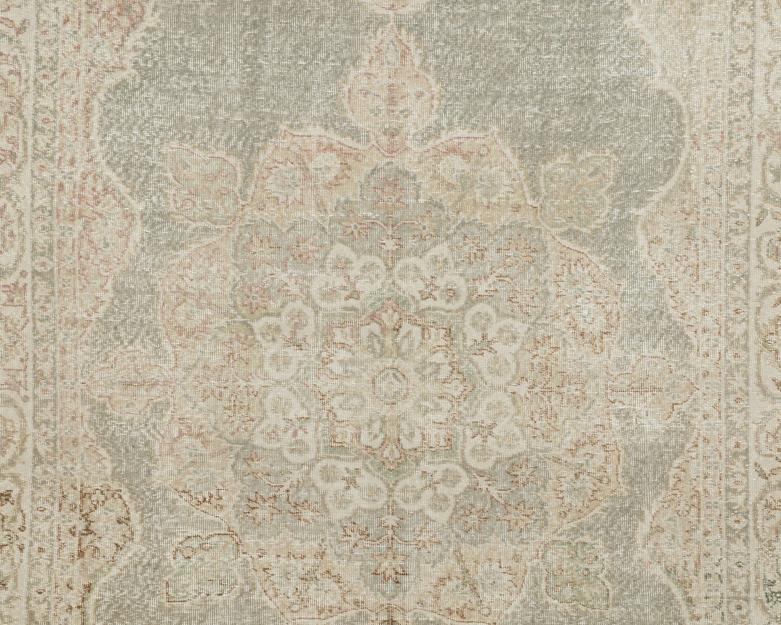 6.3 X 9.7 Feet Turkish Rug, Neutral Vintage Rug, Antique Handmade Rug, Oushak Rug, Anatolian Rug, Low Pile Rug, Living Room Rug, Area Rug photo for sale