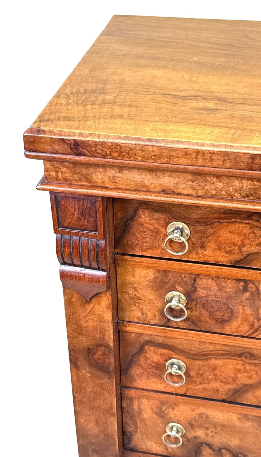 Walnut 19th Century Wellington Chest Of Drawers (England, Circa 1870) photo for sale