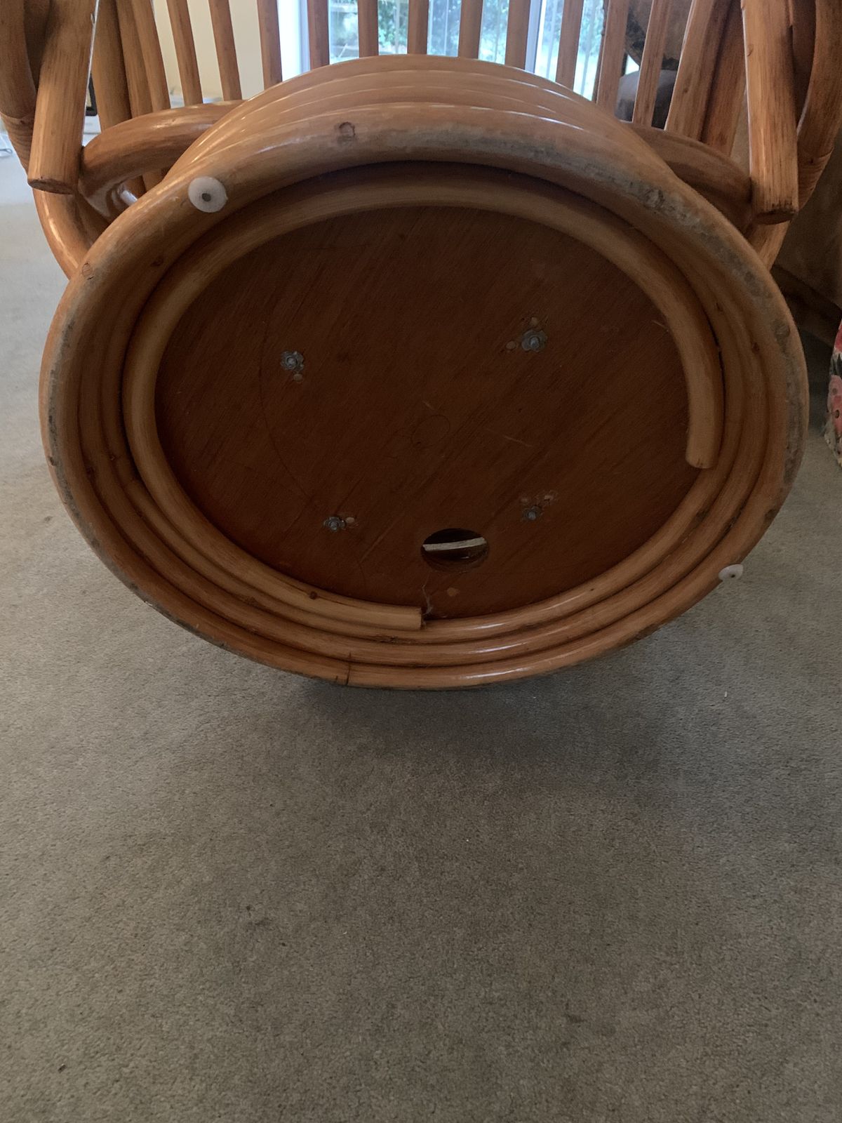 Vintage Swivel Rattan Armchair photo furniture