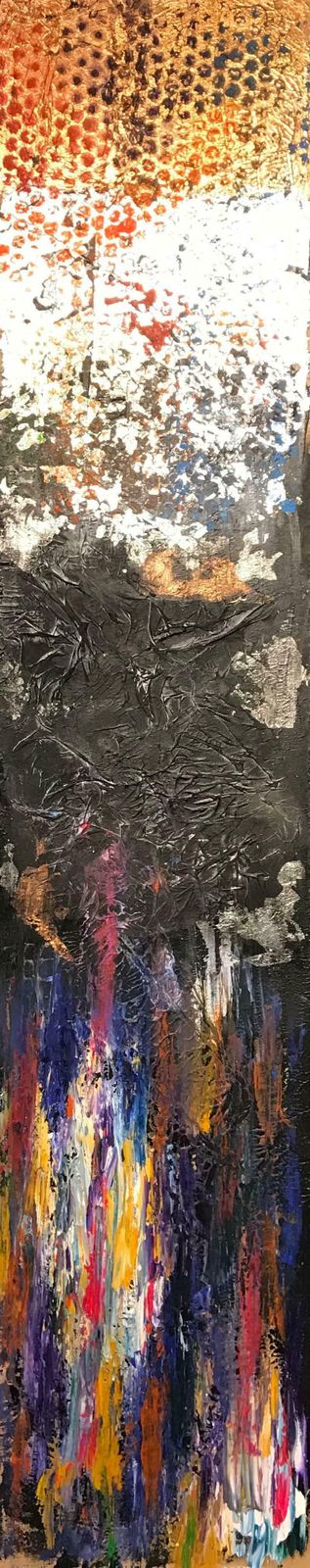 Minty Ramseyfusion   Stunning Large British Abstract Collage Painting2017 photo furniture