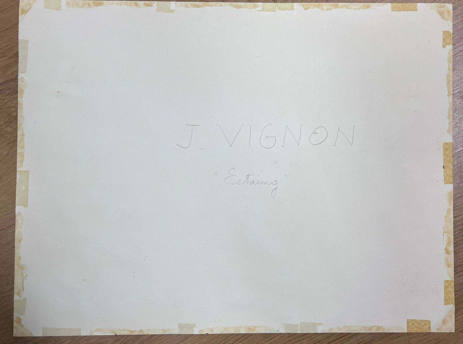 photo furniture Josine Vignon1950s Post Impressionist Landscape Black & White Drawing, Estaing Aveyron France1950s