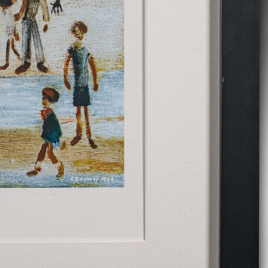 Vintage Print, At The Seaside, Ls Lowry, English, Framed Art Reproduction, 1990 photo vintage