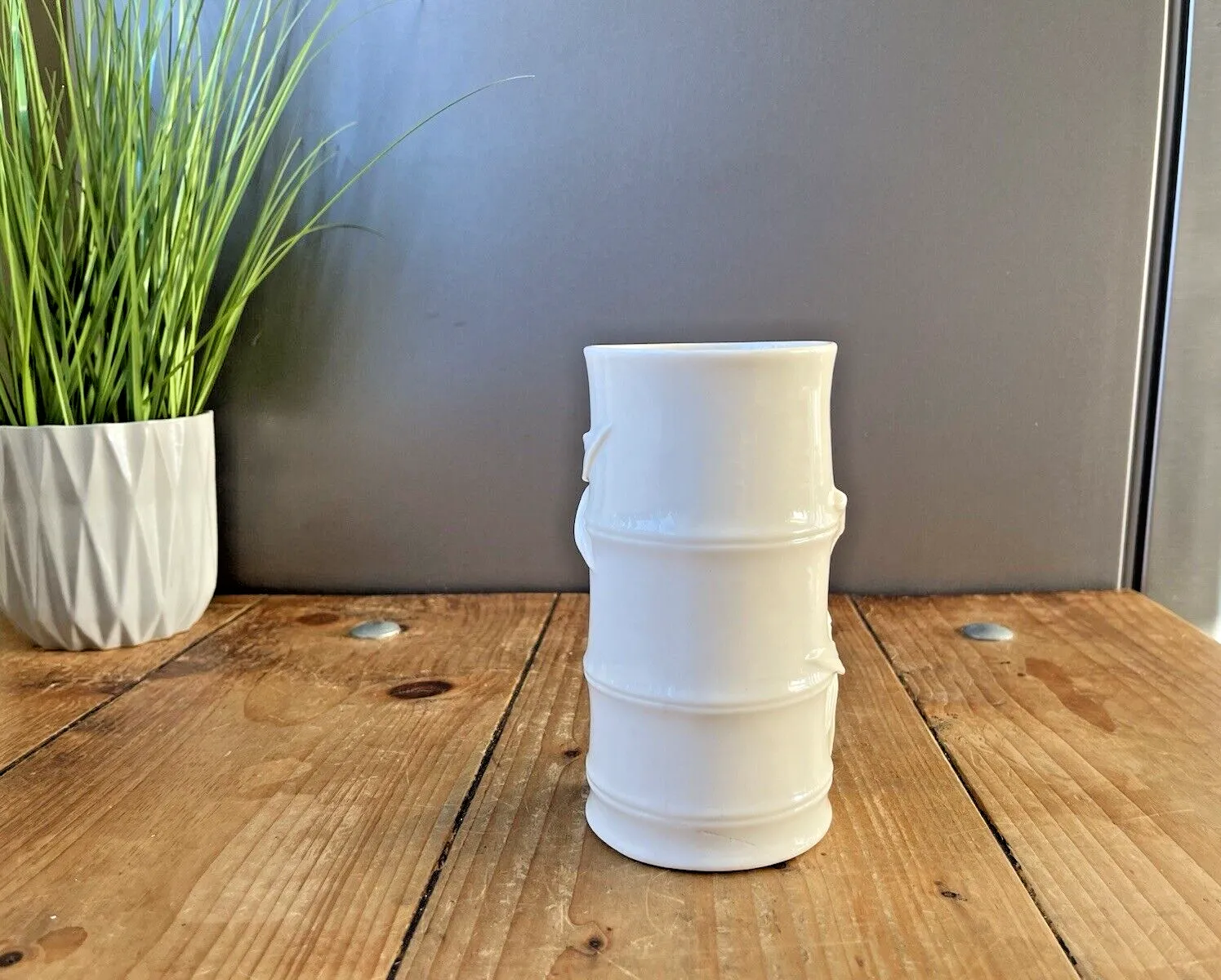 Antique C1888 Royal Worcester Aesthetic Movement Bamboo Shoot Ivory Leaf Vase photo vinterior