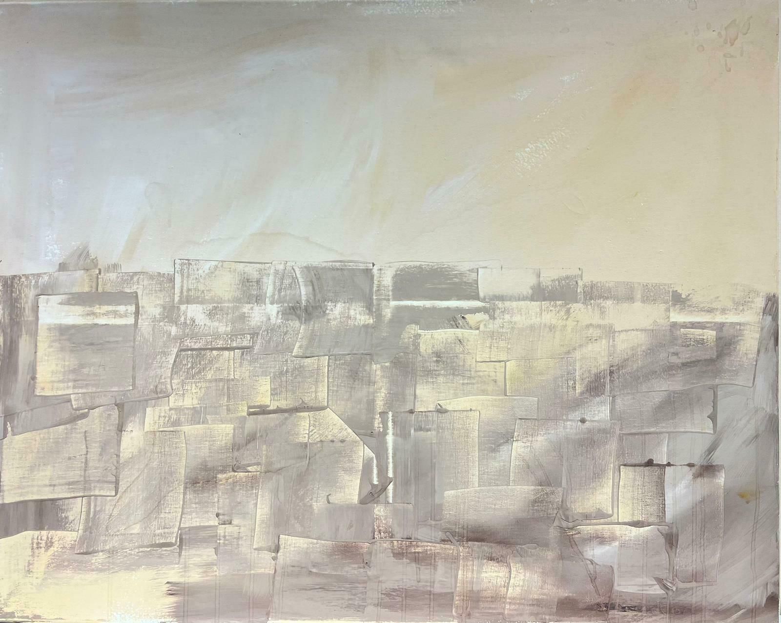 Robert Somertonhuge British Expressionist Abstract Original Painting Sand Beige Ochre Colors C. 2023