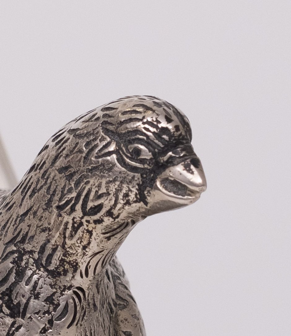 Gucci Silver Plate Quail Penholder 1970s Italy photo Home Decor