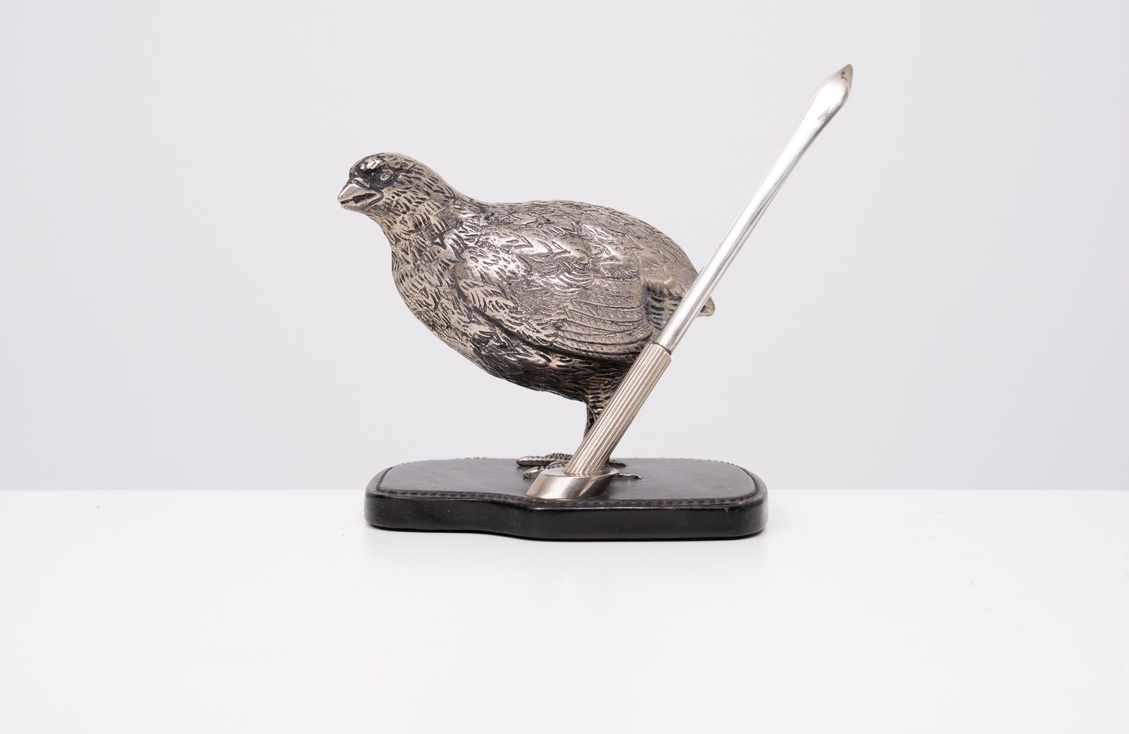Gucci Silver Plate Quail Penholder 1970s Italy photo 980.0