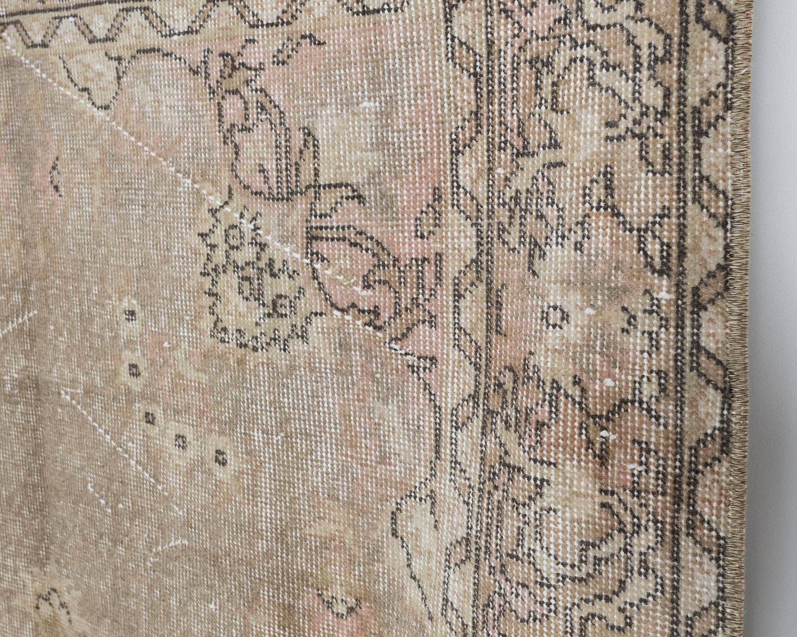 4x7 Turkish Rug, Neutral Oushak Rug, Antique Handmade Rug, Vintage Rug, Anatolian Rug, Low Pile Rug, Naturel Rug,Kitchen Rug,Wool Rug, A4422 photo furniture