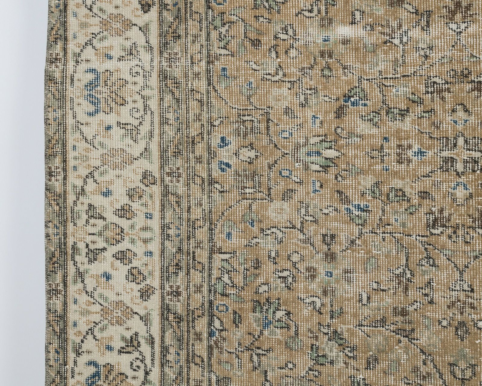 7 X 10.7 Feet Neutral Vintage Rug, Turkish Rug, Low Pile Oushak Rug, Anatolian Rug, Oversized Rug, Neutral Rug, Living Room Rug, Antique Rug photo furniture