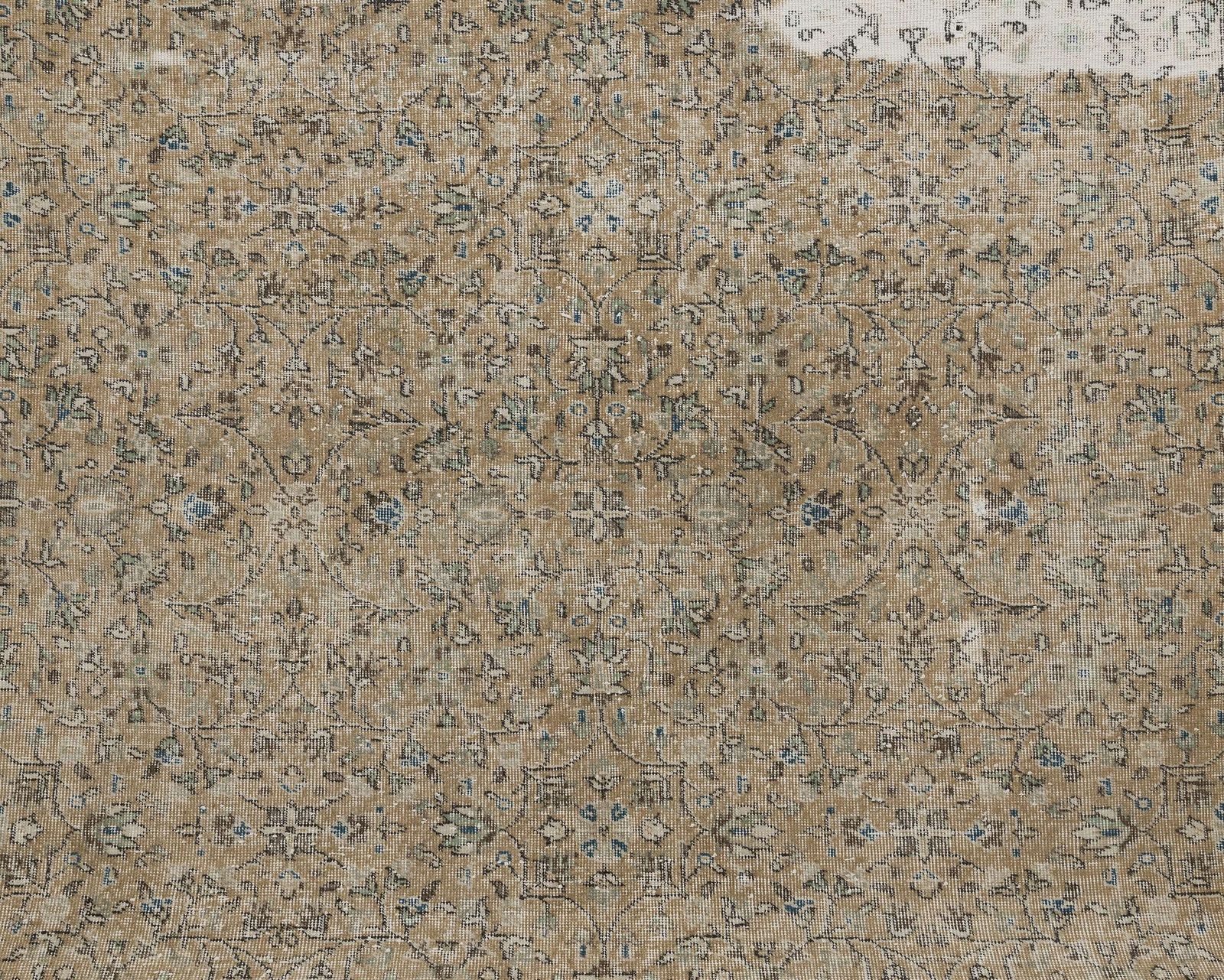 7 X 10.7 Feet Neutral Vintage Rug, Turkish Rug, Low Pile Oushak Rug, Anatolian Rug, Oversized Rug, Neutral Rug, Living Room Rug, Antique Rug photo for sale