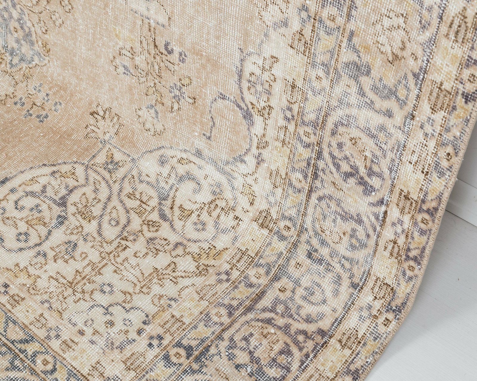 7x10 Vintage Rug, Neutral Turkish Rug, Low Pile Rug, Oushak Rug, Anatolian Rug, Oversized Rug, Neutral Rug, Living Room Rug, Antique Rug photo Textiles