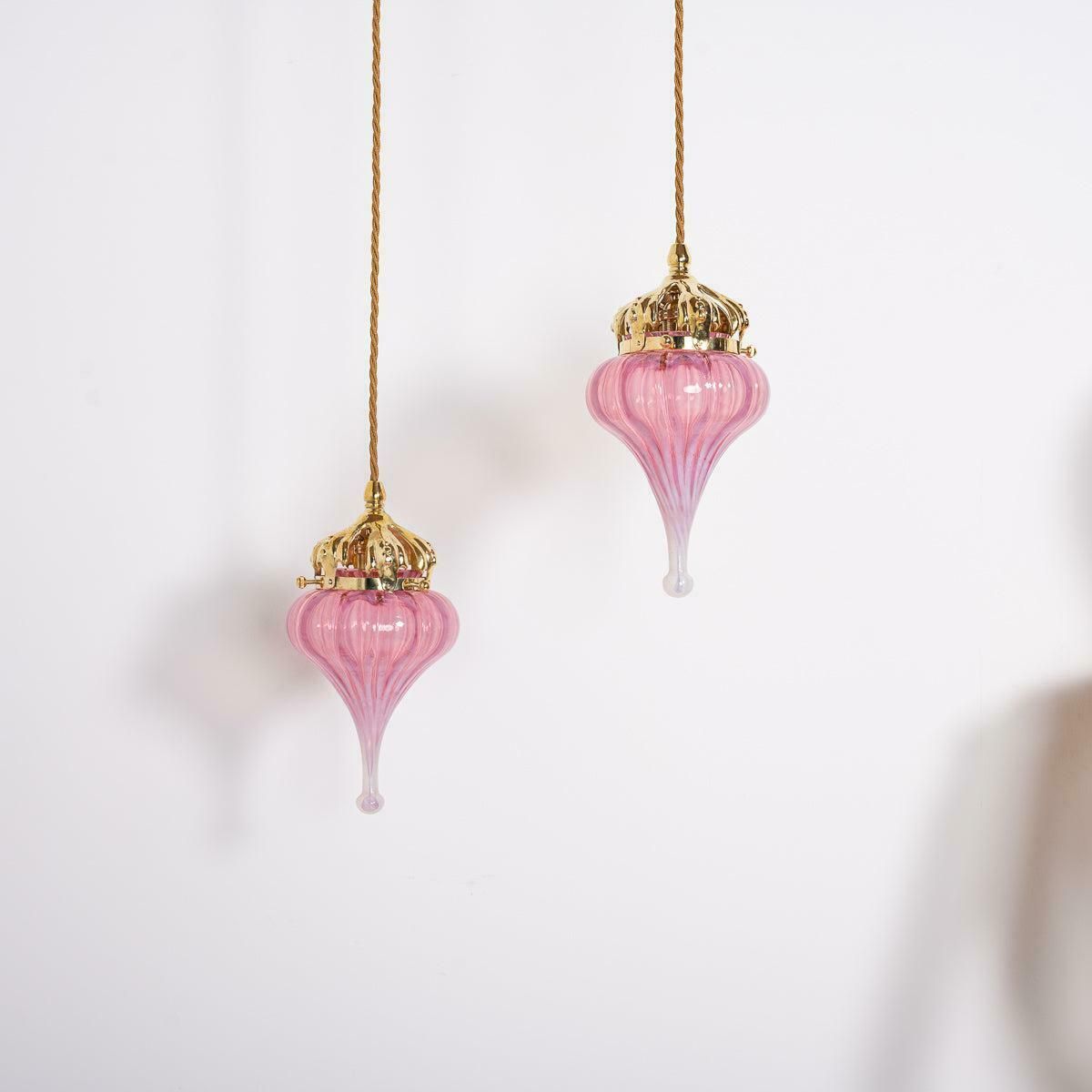 Cranberry Pink Vaseline Glass Drop Shade With Polished Brass Arts & Crafts Style Galleries photo buy