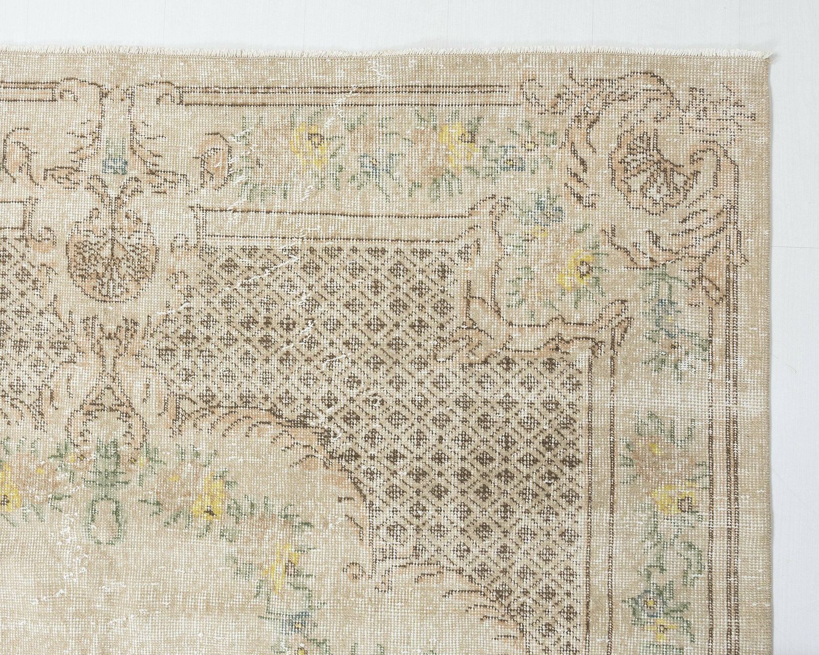 6x9 Turkish Rug, Antique Vintage Rug, Handmade Rug, Turkish Rug, Neutral Rug, Low Pile Rug, Faded Rug,Living Room Rug,Unique Area Rug, A4367