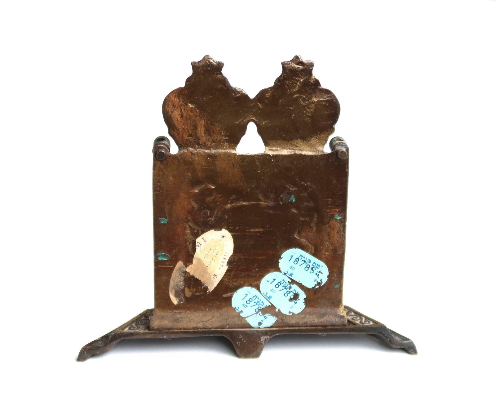 Judaica Brass Ten Commandments Stand, Hein Ami Israel, 1960s / Torah, Jerusalem, Judaic, Jewish, Entryway photo 160.0