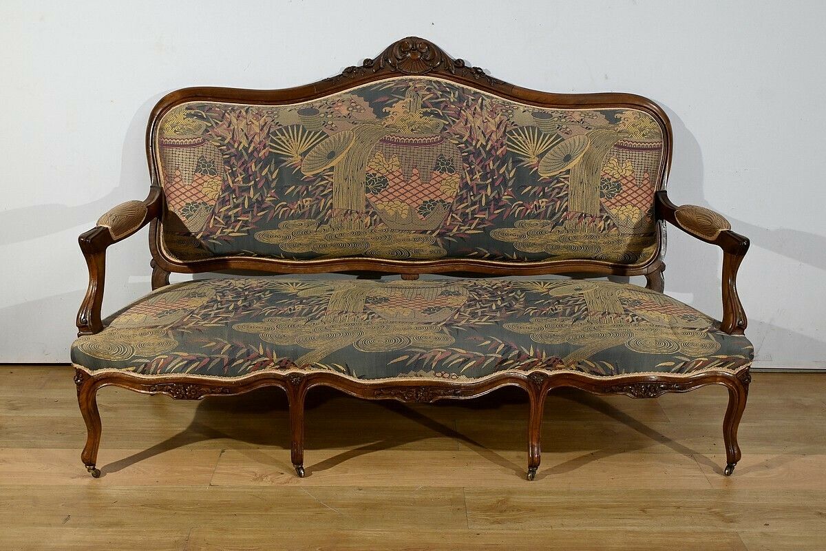 Louis XV Style Living Room In Walnut – 1920 photo vinterior