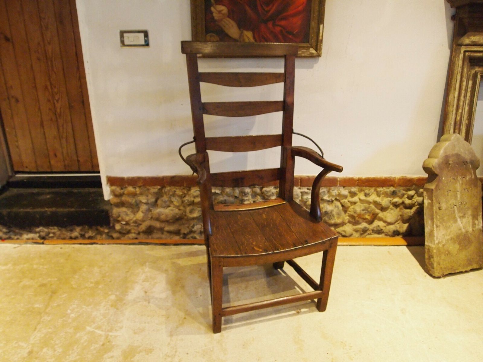 photo furniture Chair Very Rare Reclining George III Oak & Elm C1790
