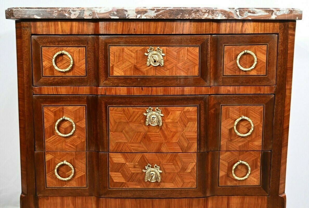 3550.00967722 Small Chest Of Drawers In Rosewood And Mahogany  Louis XV Louis XVI Transition  2nd Part 19th Century photo