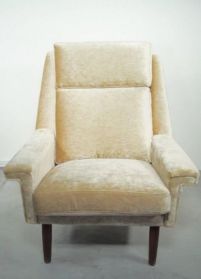 Mid Century Danish Beige Velvet Armchair, 1950s photo furniture