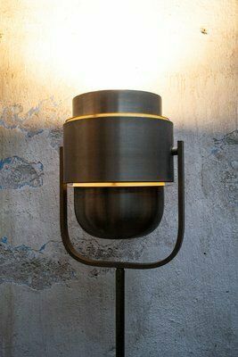 Nickel And Marble Floor Lamp By Amedeo Alberini, 1960s photo Lighting