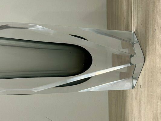 Vase And Ashtray In Faceted Submerged Murano Glass By Flavio Poli, 1960s, Set Of 2 photo 701.0