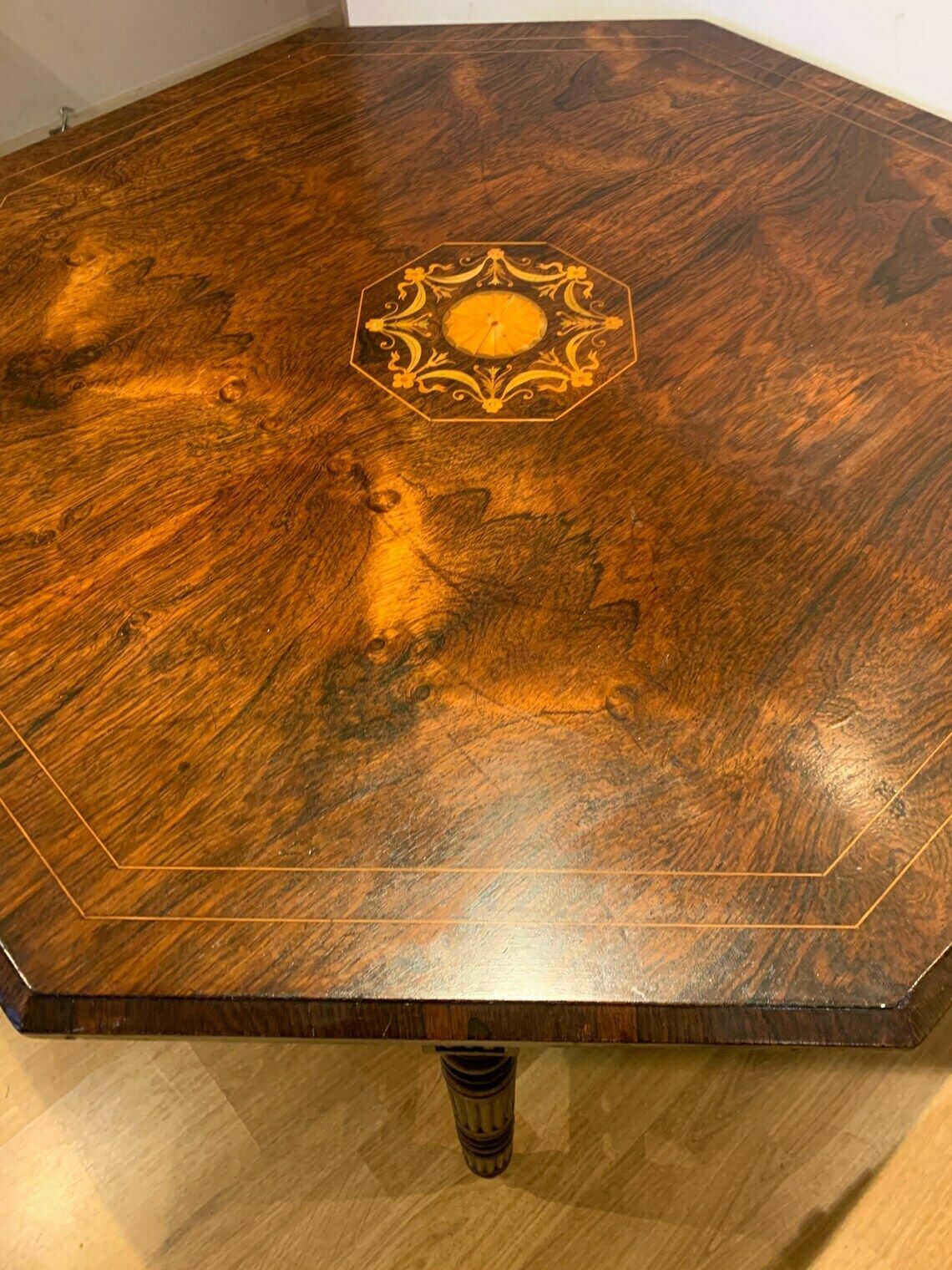 Antique Victorian Rosewood Centre Table With Inlay  Circa 1880's photo vinterior