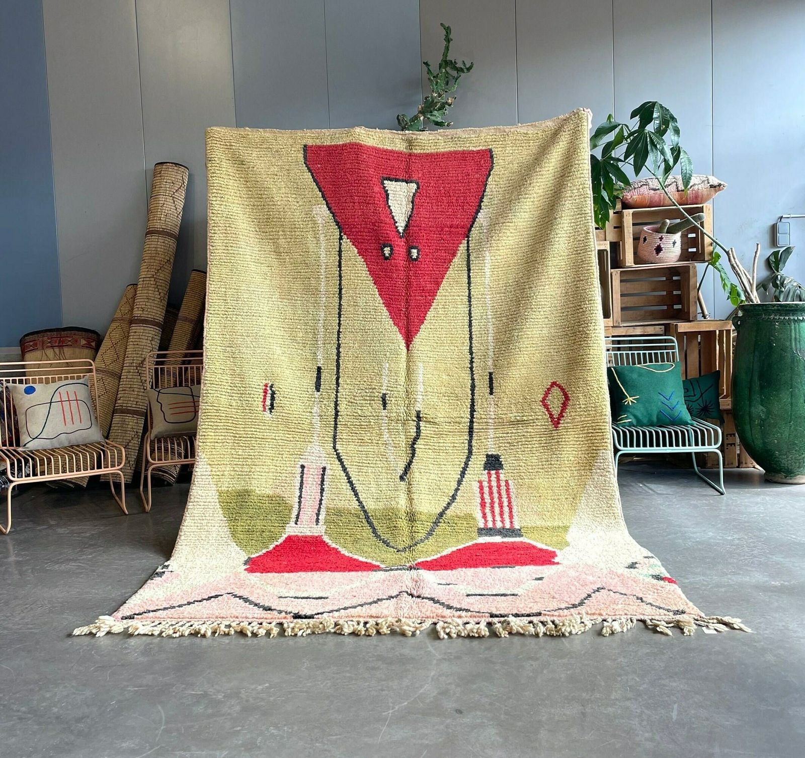 Fabulous Boujad Rug, Authentic Moroccan Rug, Azilal Rug, Abstract Multicolored Carpet, Handmade Moroccan Rug, Bohemian Rug