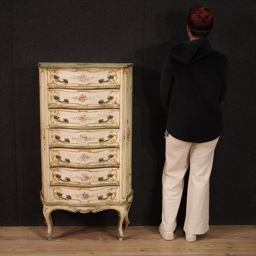 photo for sale Splendid Venetian Tallboy Of The 20th Century