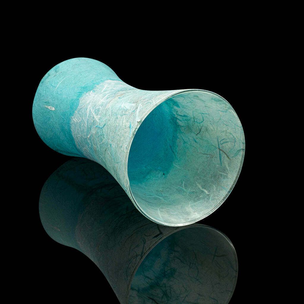 Contemporary Display Vase, English, Art Glass, Flower Sleeve, Straw Silk Finish photo vinterior