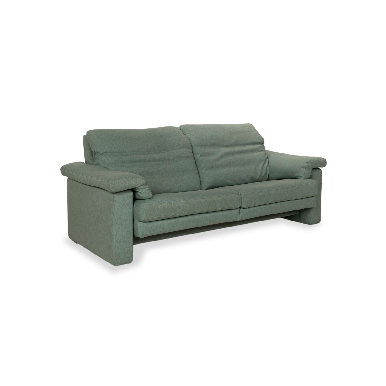 Canapé 2 places Rolf Benz 4000 en cuir, vert-bleu, à fonction manuelle photo Mobilier