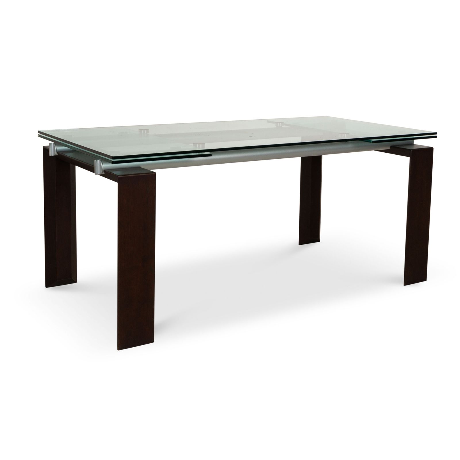 Table à manger Desalto Stilt en verre brun, extensible, 170-225 x 75 x 85 cm