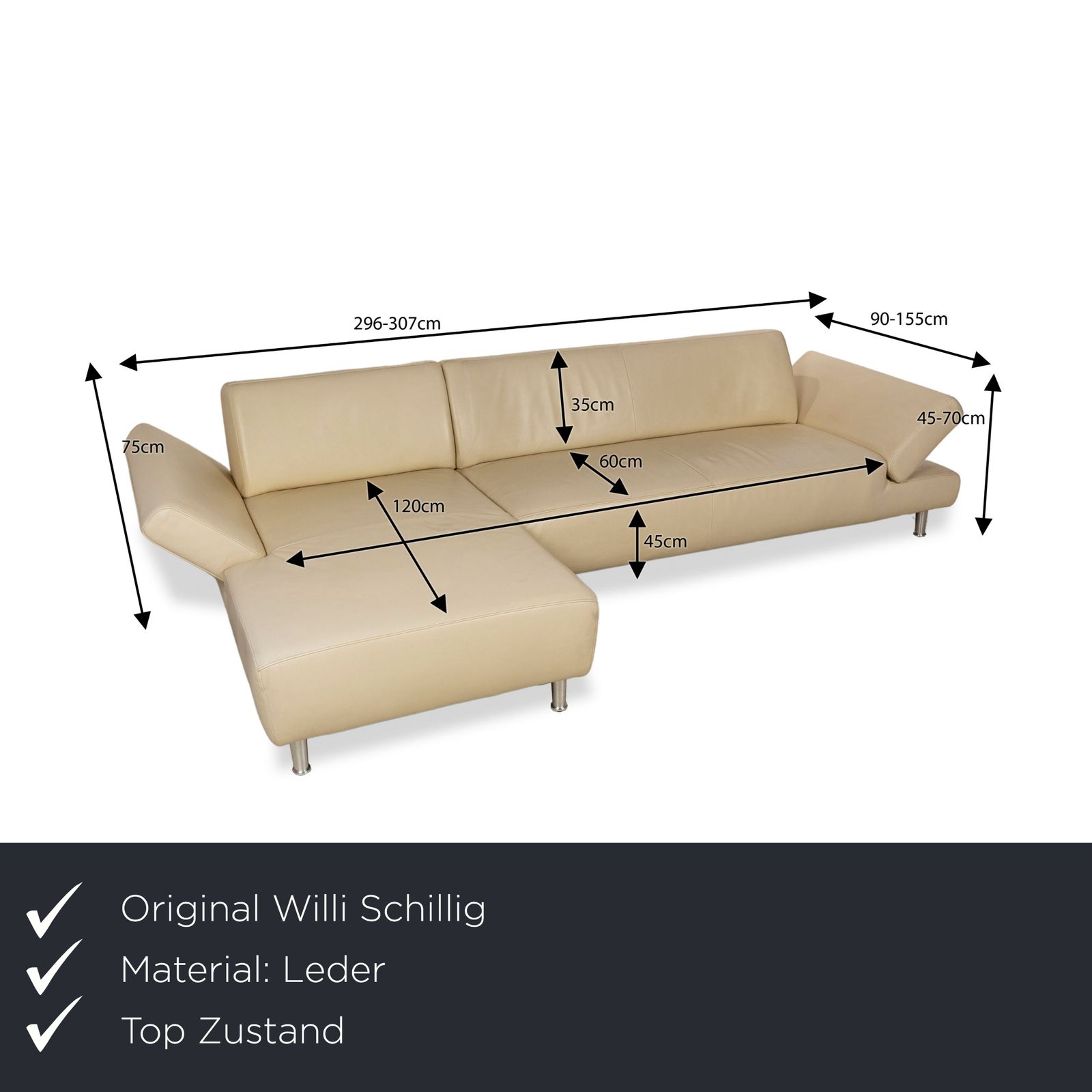 Willi Schillig Taboo Corner Sofa Beige Manual Function photo furniture