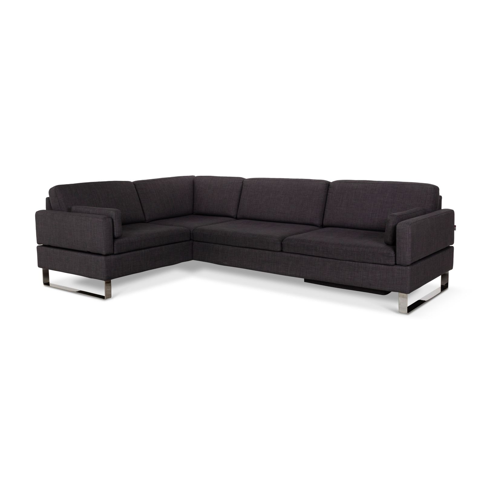 Canapé d'angle Brühl Alba en tissu gris, fonction manuelle