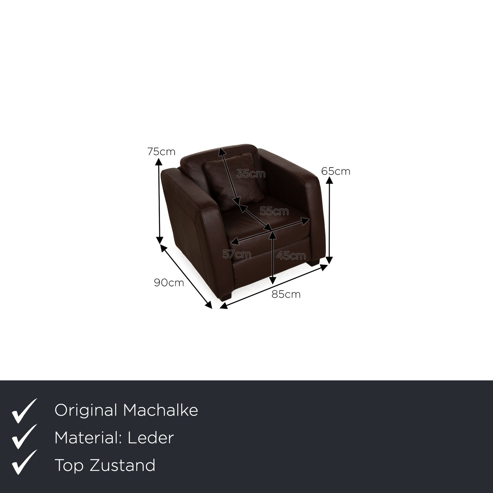 Machalke Leather Armchair Brown photo furniture