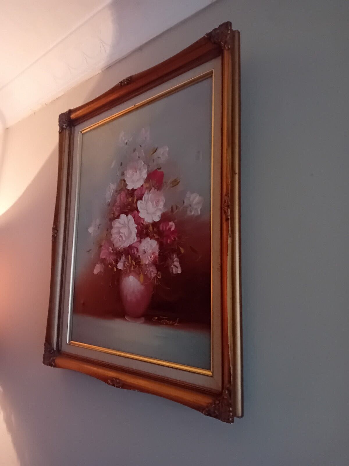 Beautiful  Original Oil On Canvas By C Jones photo vintage