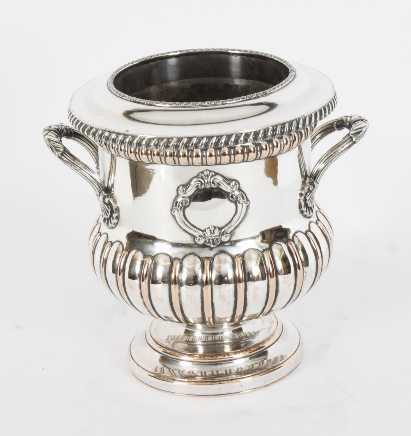 Antique Pair Of English Old Sheffield Plate Wine Coolers18th Century photo for sale