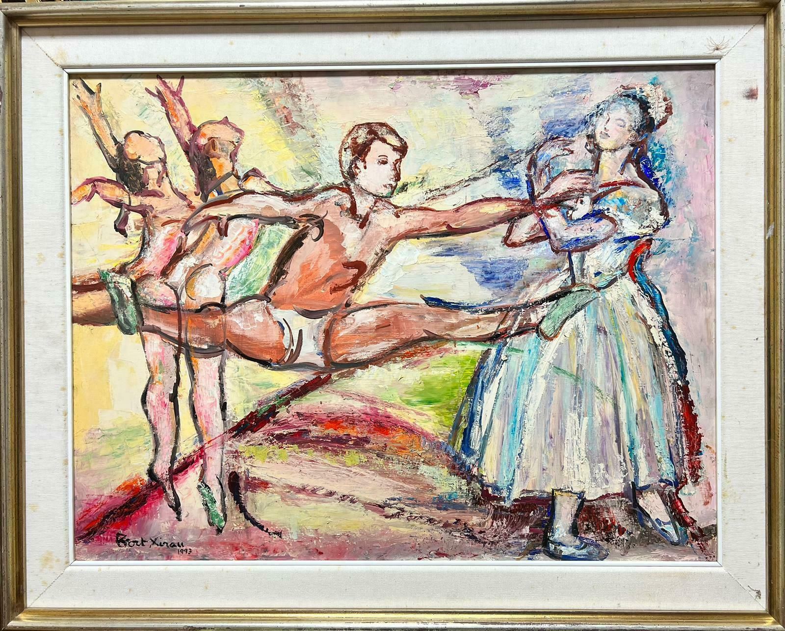 Maria Tort Xirauthe Ballerina Lesson Large Spanish Modernist Original Oil Painting photo furniture