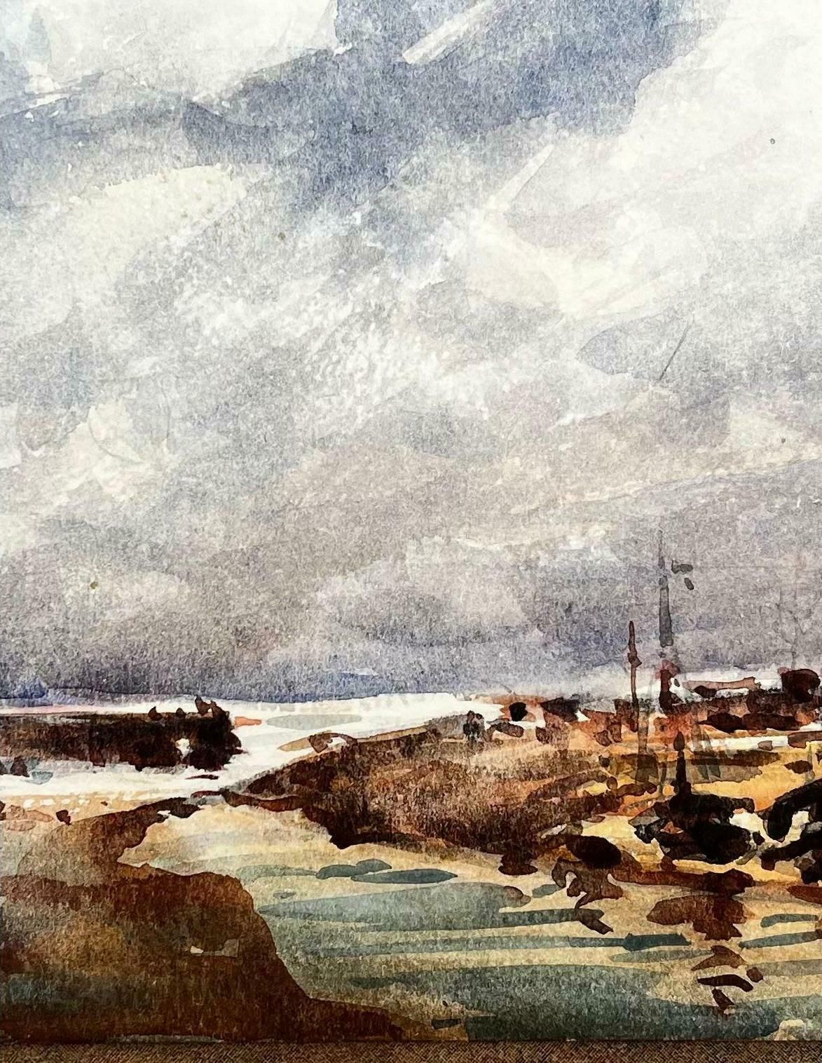 Unknownfrench Impressionist Watercolor Landscape   Bridge Scene With Trees20th Century photo 301.0