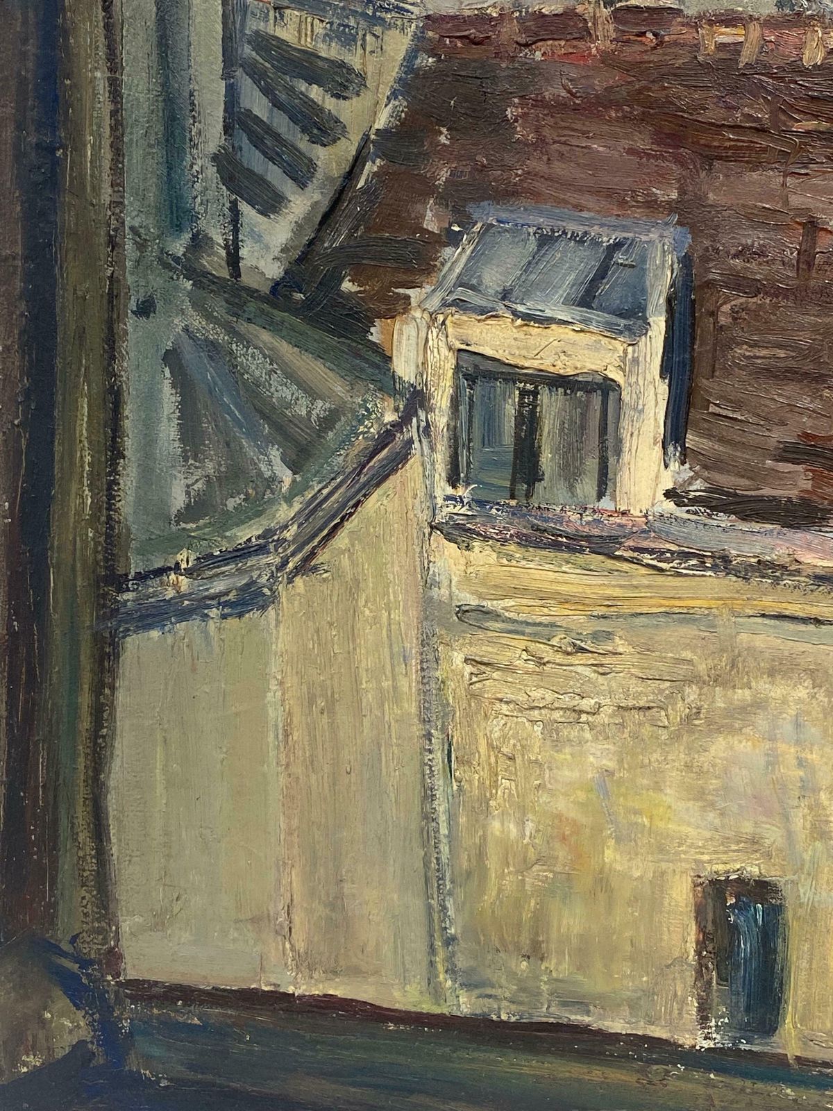 édouard Righetti (1924 2001)rue Jacob Paris Rooftops 1950 Superb Original French Post Impressionist Oil 1950's photo vinterior