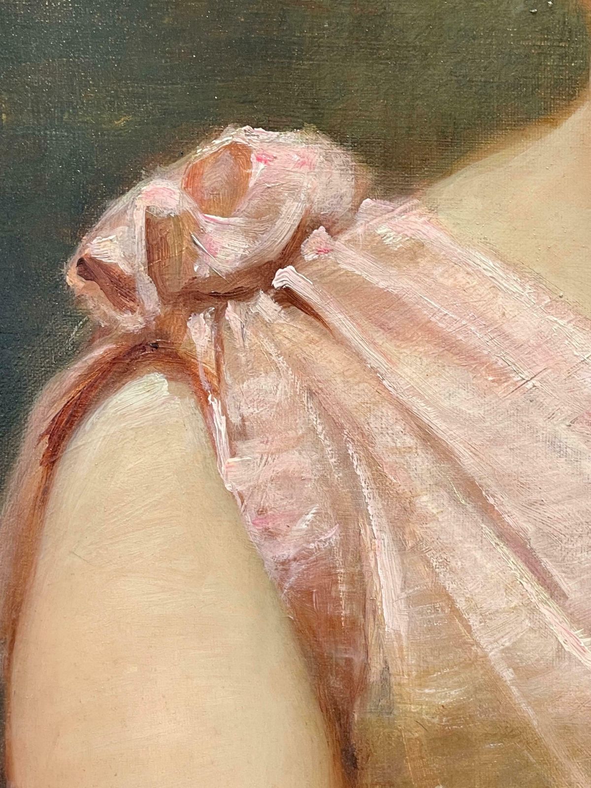 French Belle Epoqueoriginal 1890s French Belle Epoque Period Signed Oil Portrait Lady In Pink Dressc. 1893 photo 1525.0