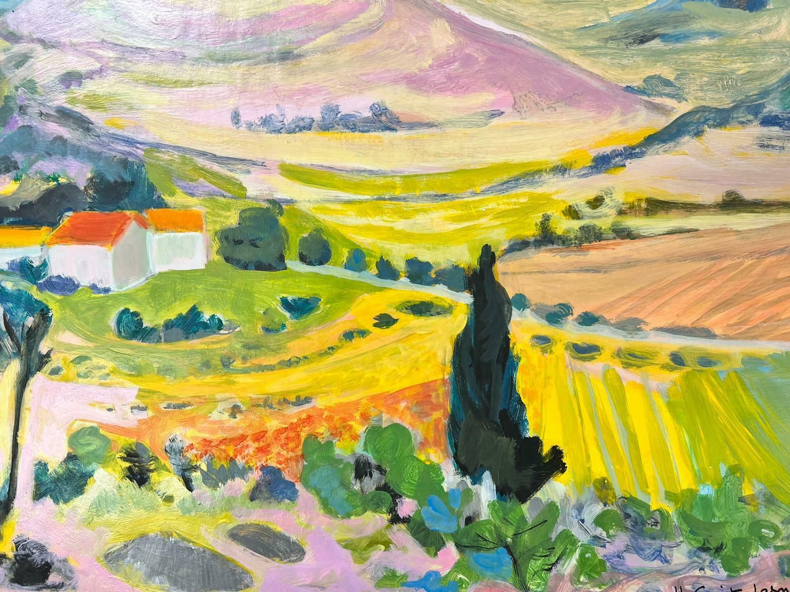 Huguette Ginet Lasnier Golden Fields In Provence French Post Impressionist Signed Oil C. 2000's photo furniture