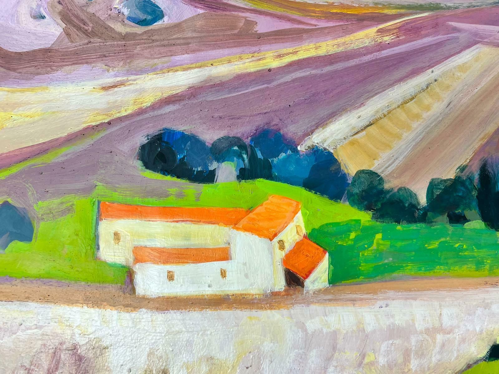 Huguette Ginet Lasnier Lavender Fields Provence Original French Modernist Contemporary Paintingc. 2000's photo vinterior