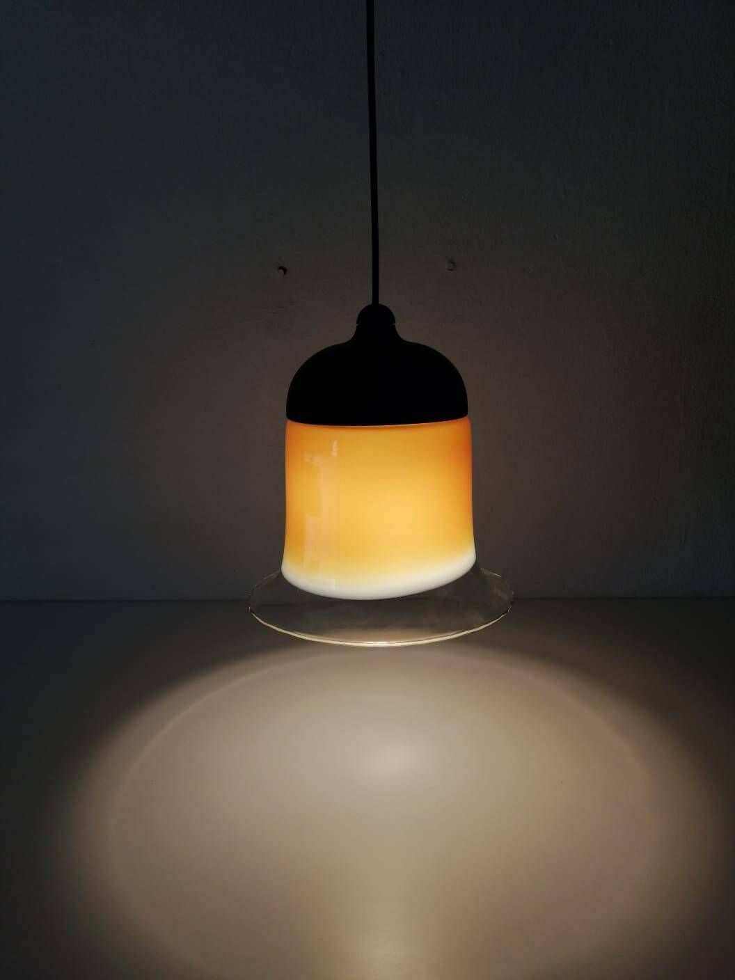 Peill Putzler Beautiful Caramel Glass Pendant Lamp, 1960s Germany photo Lighting