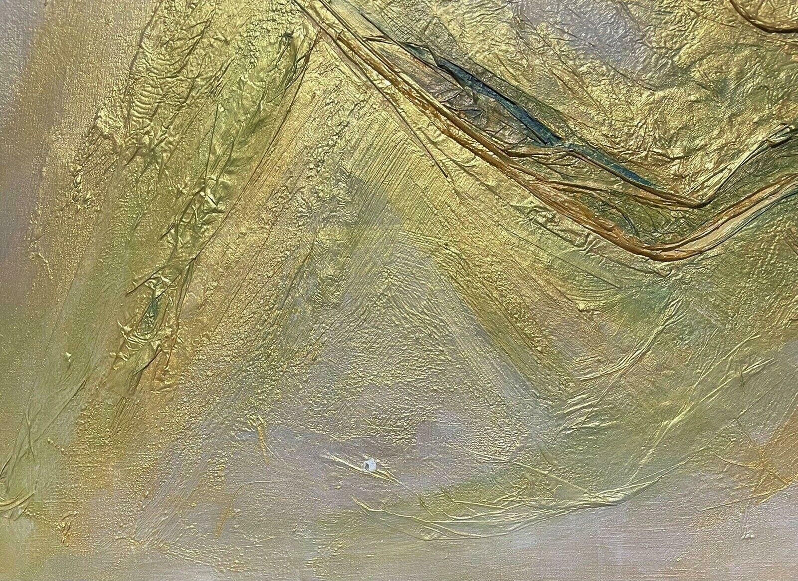 French Schoolfrench Contemporary Abstract Painting Gold Highlights Expressionist Composition photo Art