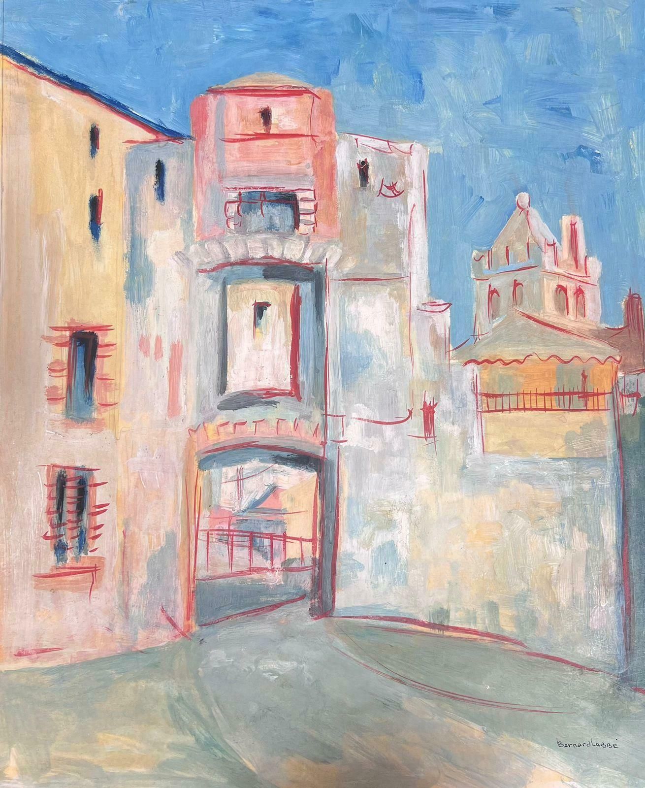 Bernard Labbe20th Century Modernist Painting Stone Village Arch Way Street Landscape1950's