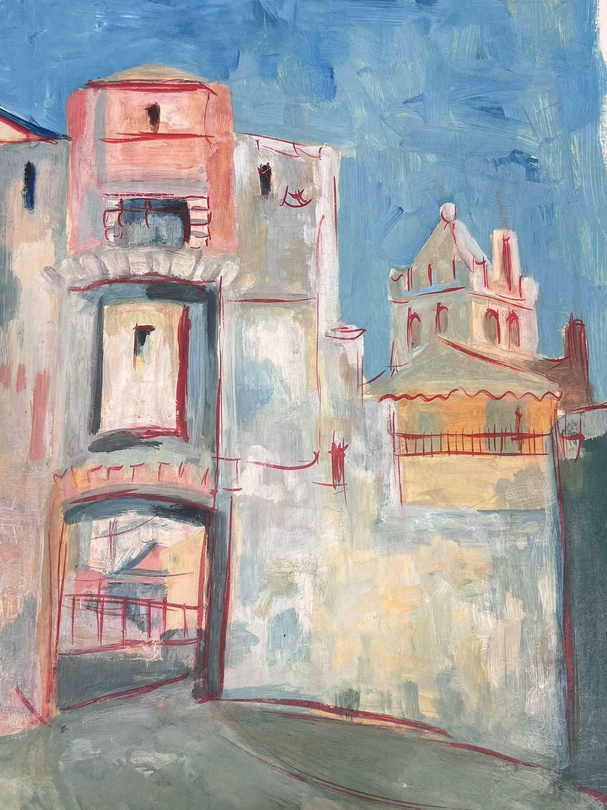 Bernard Labbe20th Century Modernist Painting Stone Village Arch Way Street Landscape1950's photo 408.0